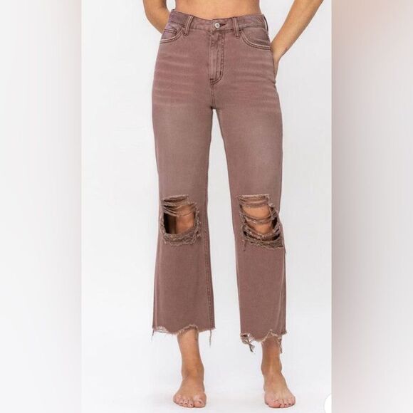 VERVET BY FLYING MONKEY 90'S VINTAGE CROP FLARE JEAN - Picture 2 of 7